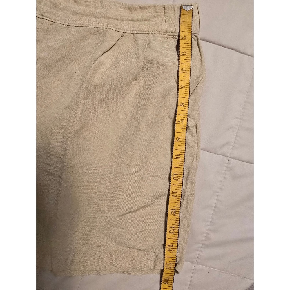A New Day Womens Beige Linen Blend Pull On Shorts Tan Size Large Elastic Waist - Picture 6 of 7